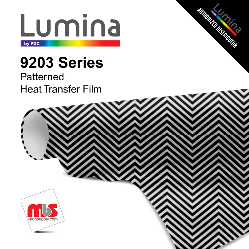 15'' x 5 Yards Lumina® 9203 Matte Black Chevron 1 year Unpunched 2.4 Mil Heat Transfer Vinyl (Color code 003)
